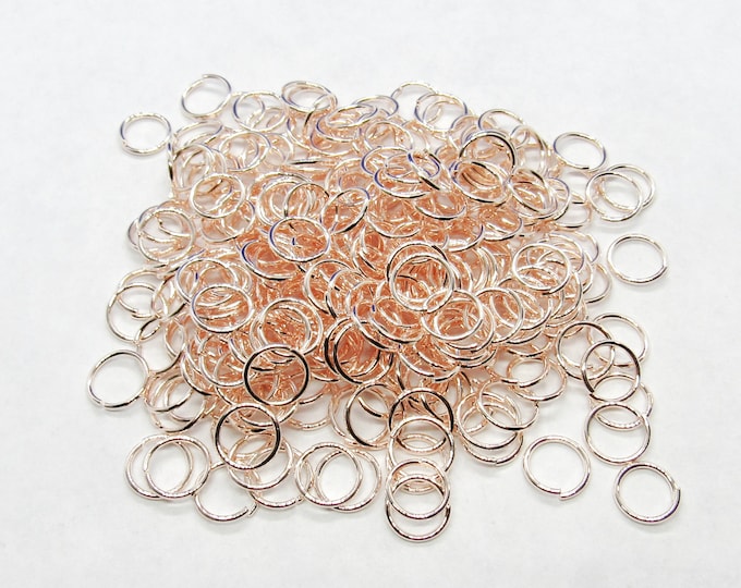300 Rose Gold Tone Opened Jump Rings 8mm x .8mm  (A374c)