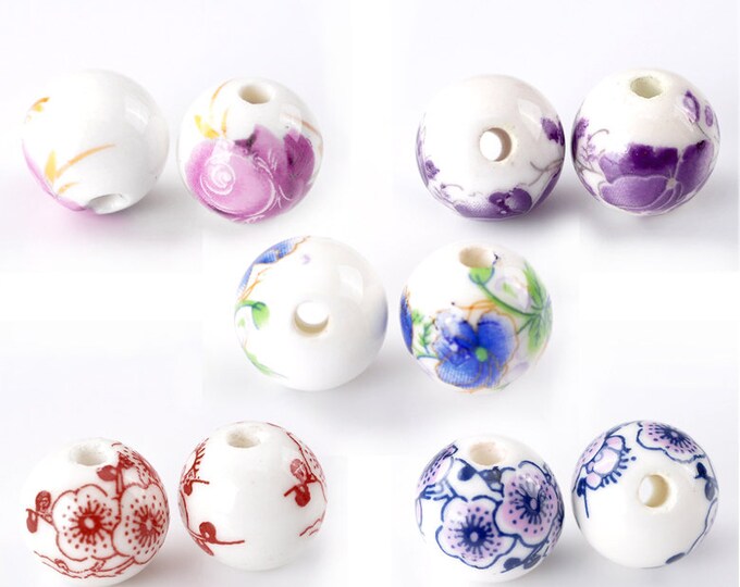 Choice of Color 12mm Round Ceramic Beads