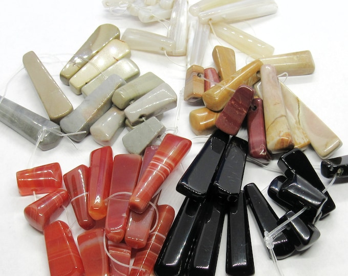 1 Strand Natural Gemstone Graduated Pendant Bib Beads (A122q-u)