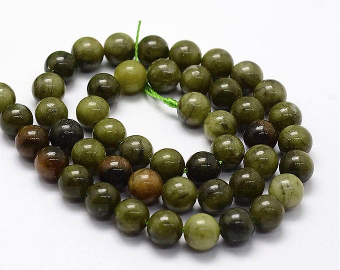1 Strand 8mm Natural Taiwan Jade Round Beads (A102d)