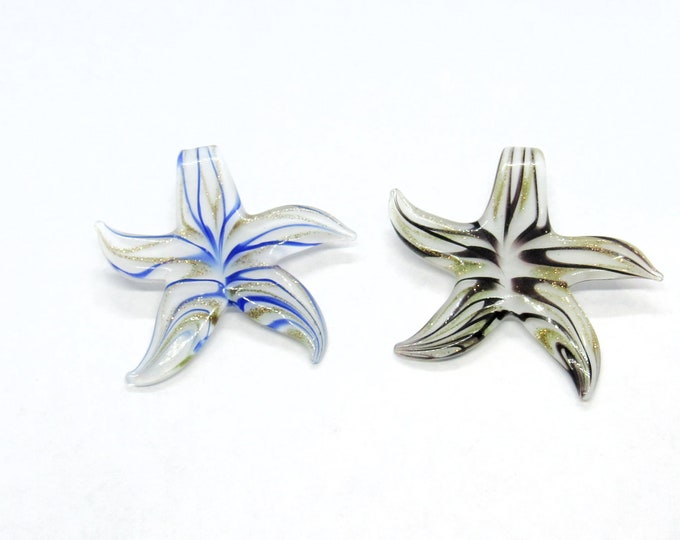 Choice of Color 1 Handmade Goldsand Starfish Lampwork Pendant  (A82d/e)