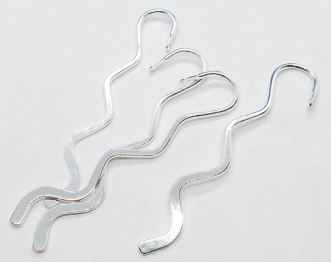 Silver Tone Alloy Squiggly Bookmark Findings 84x14x1.5mm (A156a/489Q)