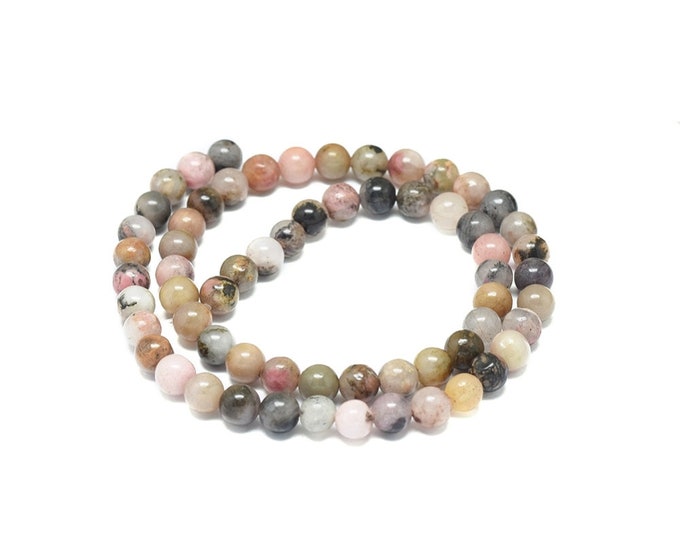 1 Strand Round 6mm Natural Rhodonite Gemstone Beads (A280h)