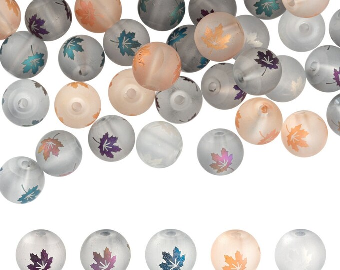 Choice of Color 10 Autumn Theme Electroplate Transparent Glass Beads 8mm (A363g-k)