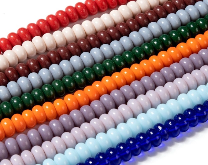1 Str 8x5mm Choice of Color Glass Rondelle Beads (A287e-m)