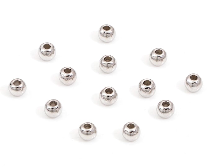 500 Alloy 3mm Round Spacer Beads Silver Tone  (A226J                          )