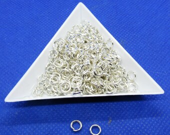 500 Silver Tone (304) Stainless Steel Jump Rings 5mm  (A87L)