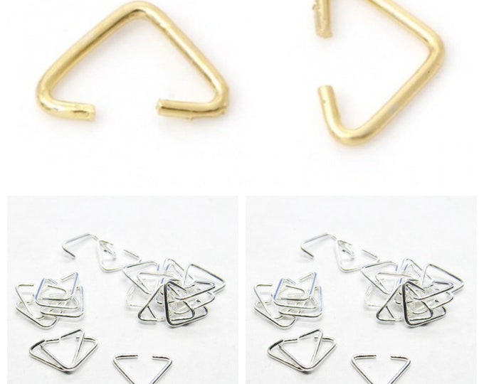 Choice of Color 50 Triangle Pinch Bails 9x6mm/8x6mm