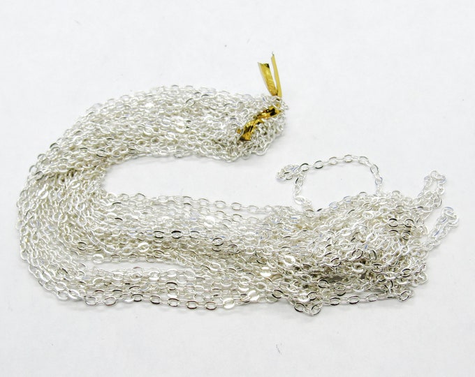 5M Silver Plated Tone Copper Cable Link Chain 2.4x1.9mm   (A214g1)