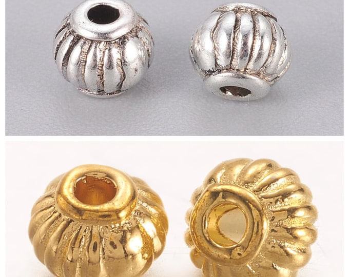 100 Choice of Color 5mm Alloy Lantern Spacer Beads  (A394d/e)