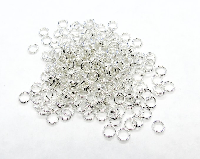 250 Silver Plated Split Jump Rings 5mm x .6mm (22g)  (A98m)