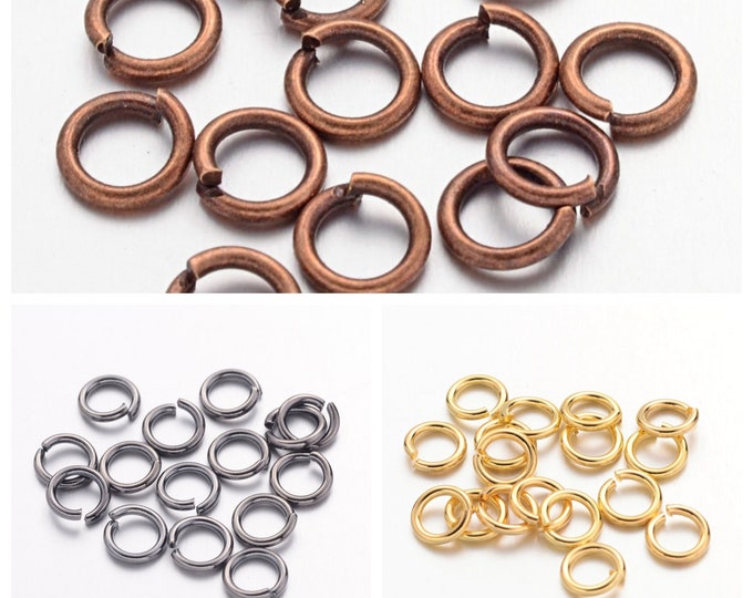 Choice of Color Tone Opened Jump Rings 6mm x 1mm  (A400c-f)