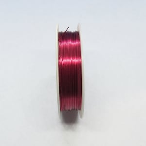 1 15M Spool Copper Beading Wire Thread Cord Round Fuchsia/Red 0.4mm Dia.(26 gauge) (A1i)