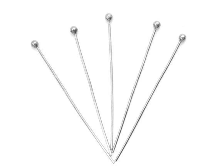 50 Tarnish Resistant 304 Stainless Steel Ball Head Pins 30mm (A499i)