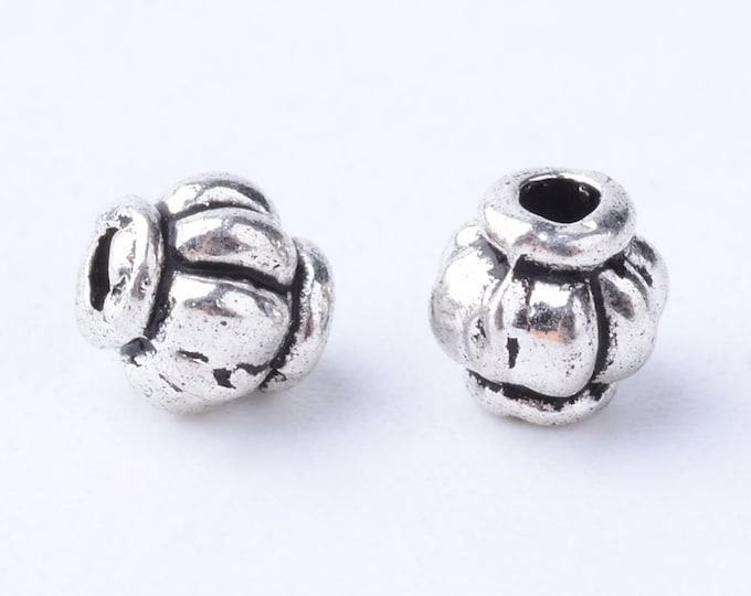 500 Antique Silver Tone 4mm Lantern Spacer Beads (Desk H-b)