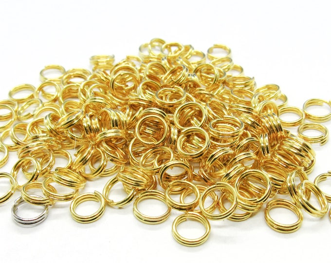 175 Gold Plated Split Jump Rings 6mm   (A96q)