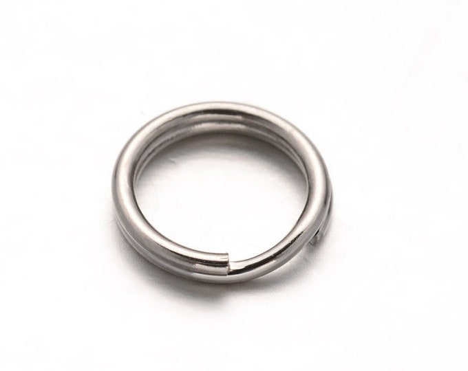 250 (304) Stainless Steel Split Jump Rings 8mm  (A292a)