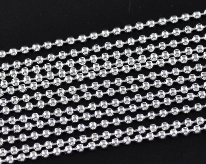10M Silver Plated Alloy Ball Chain 2.4mm  (A21h)