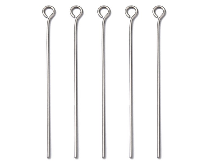 100 (304) Stainless Steel 4.0cm Eye Pins  (A397k)