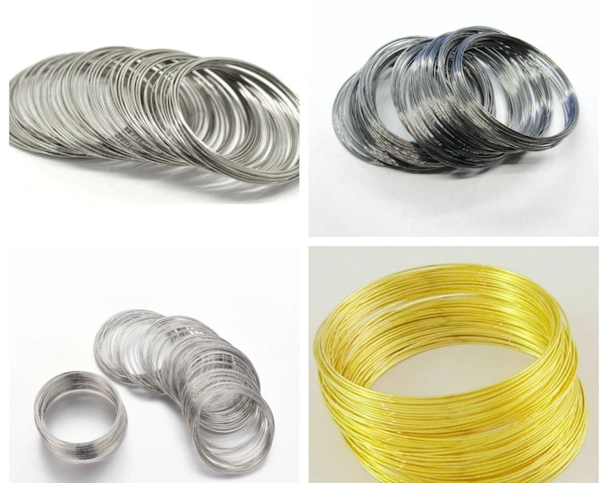 100/200 Loops Choice of Tone Small Steel Memory Wire 50-55mm  (A285d)