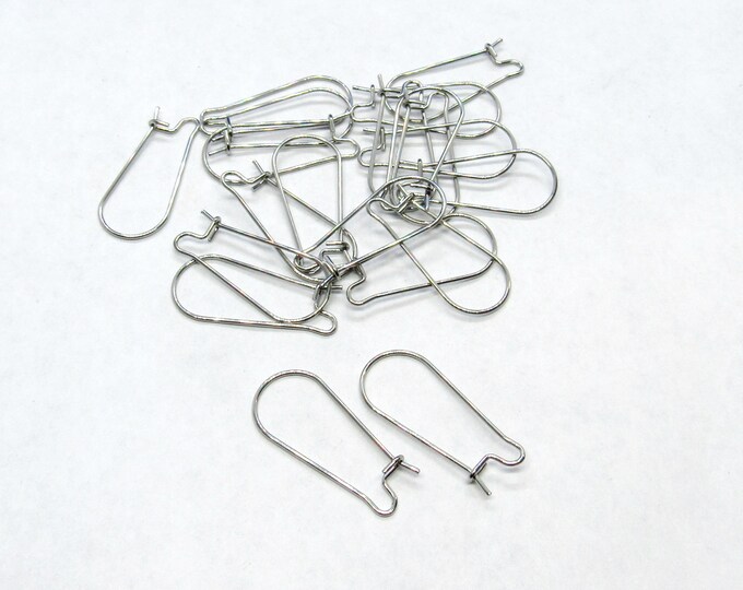 10 Pr (20pcs) 304 Stainless Steel Kidney Ear Wires 25x12mm-21g  (A37o)