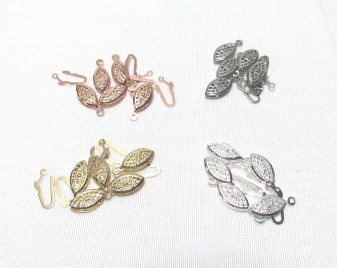 Choice of Color 5 Sets 304 Stainless Horse Eye Box Clasps 21.5x17x4mm (A204g-J)