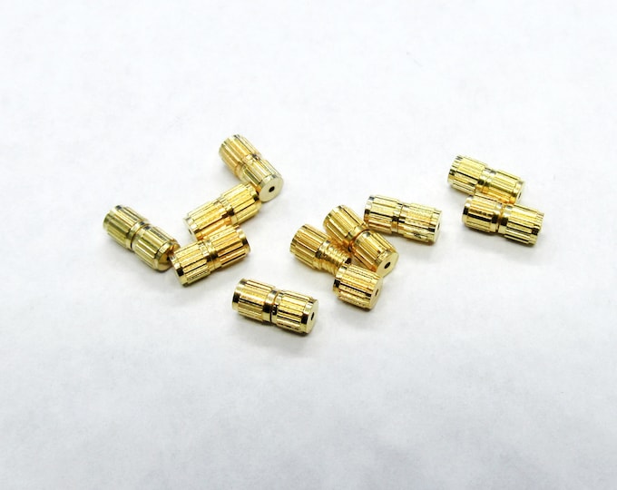 10 Gold Plated Copper 8x4mm Screw Clasps (A121b1)