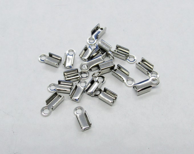 20 Stainless Steel (304) Cord Ends 9x4mm (Fits 2.5mm Cord) (A195g)