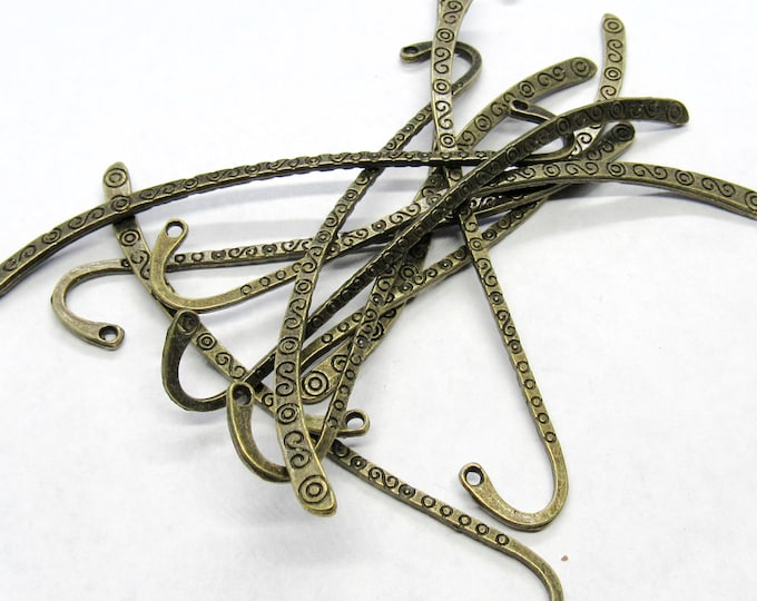 10 Antique Bronze Tibetan Alloy Bookmark Findings 84x14x1.5mm (A156o)