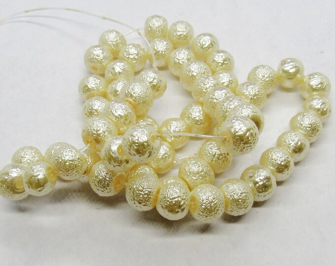 Choice of Color 1 Strand 8mm Round Spray Painted Textured Glass Beads  (A212a/b)