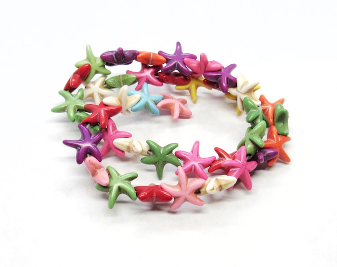 1 Strand Synthetic Howlite Starfish Beads 15.5 x 13.5mm (A87m)