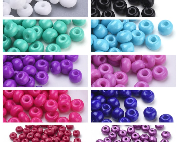 Choice of Color 25G 6/0 Baking Painted Glass Seed Beads