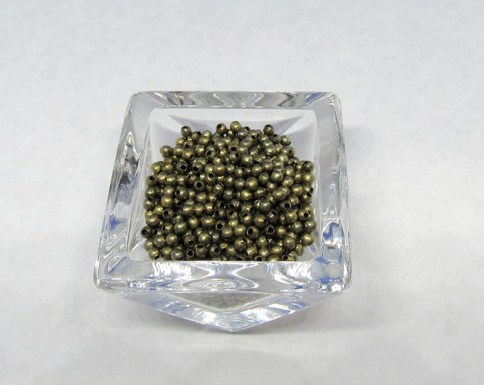 15g 1.5mm Antique Bronze Iron Round Beads  (A24b)