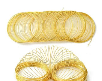 90 Loops 18k Gold Plated Alloy Memory Wire 60mm/.6mm(22g)  (A337a)