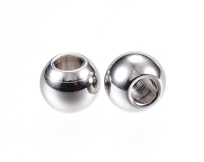 25 (304) Stainless Steel Silver Tone 5x4mm Rondelle Spacer Beads (A292d)