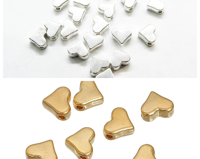 Choice of Color Alloy Heart Shaped Spacer Beads 7x6mm  (A2J/429c-d)