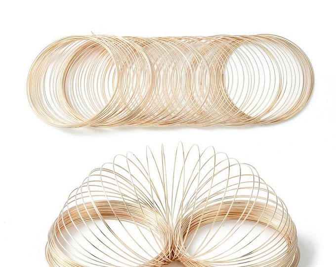 90 Loops Rose Gold Alloy Memory Wire 60mm/.6mm(22g)  (A337d)