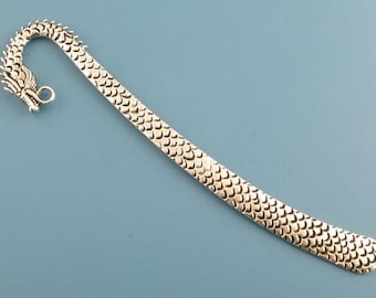 2 Antique Silver Dragon Tibetan Alloy Bookmark Findings 123mm (A479e)