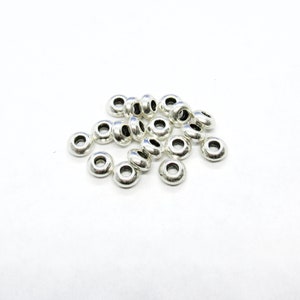 50 Platinum Brass 5x3mm Rondelle Spacer Beads  (A75o)