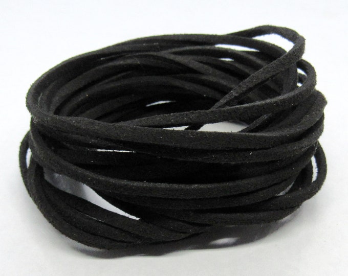 Black 4 -1M Lengths of Faux Suede Cord 1.5mm   (a84e)