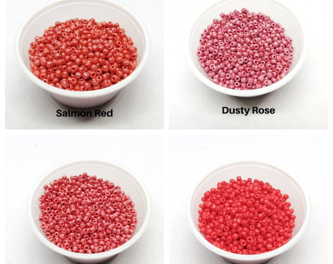 Choice of Color Opaque Lustered 8/0 Glass Seed Beads - 50G Pkg (A67i-k)