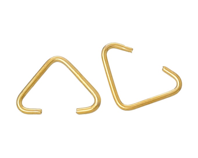 100 Gold Plated Triangle Pinch Bails 10x9mm (361f)