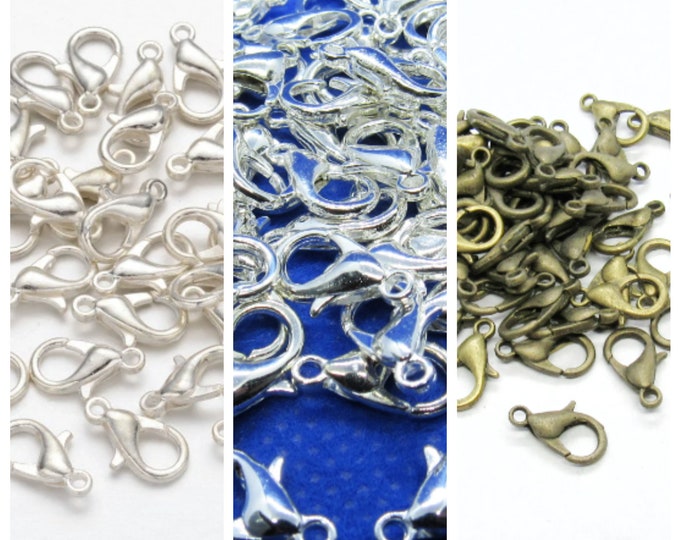 Choice of Color Tone Alloy Lobster Claw Clasps 12x6mm (216/230i)