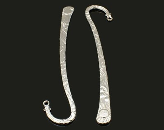4 Silver Tone Tibetan Alloy Bookmark Findings w/Sun and Stars 125mm (A320b)