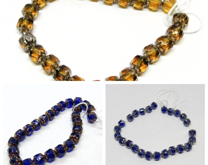 Choice 1 Strand 6mm Czech Glass Cathedral Beads (A6J/169n/6L)