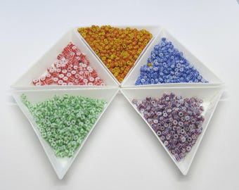 Choice of Color 25G 8/0 Stripe Seep Glass Seed Beads  (A480c) (10/25)