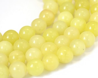 1 Strand 8mm Round Natural Lemon Jade Beads (A302h)