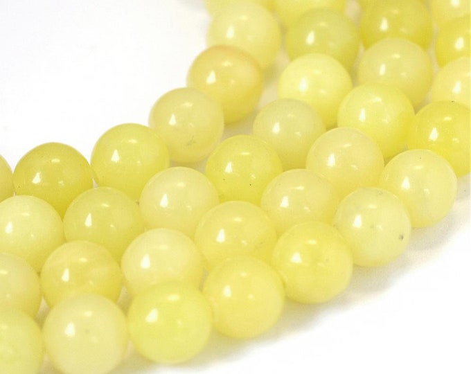 1 Strand 8mm Round Natural Lemon Jade Beads (A302h)