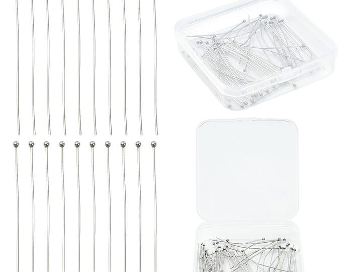 50 Tarnish Resistant 304 Stainless Steel Ball Head Pins 50mm (21G) (A511g)