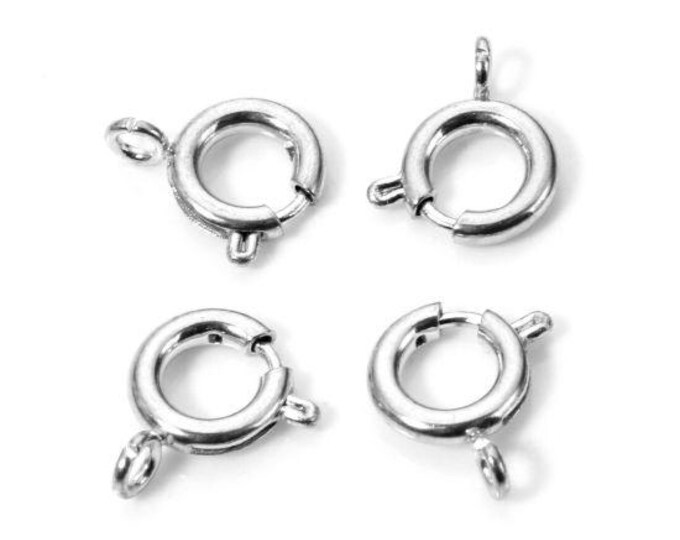5pc Silver Tone Stainless Steel Spring Ring Clasps 10 x 8mm (A514f)